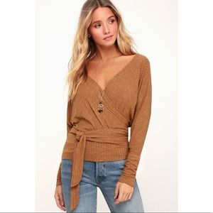 NWOT Free People Easy Coast Rib Tie Wrap Top